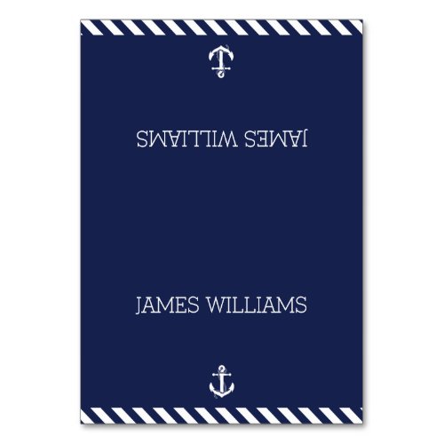 Elegant Nautical Wedding Place Cards With Stripes