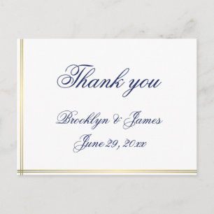 Elegant Nautical Wedding Thank You Postcards