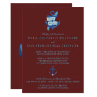 Elegant Nautical Yacht Destination Wedding Invitation