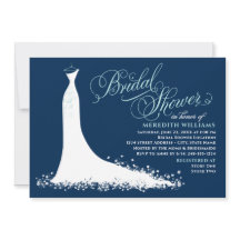 Elegant Navy and Aqua Wedding Gown Bridal Shower