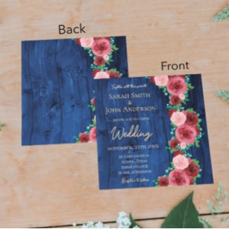 Elegant Navy and Burgundy Watercolor Fall Wedding