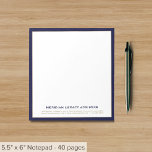 Elegant Navy And Gold Business Notepad at Zazzle