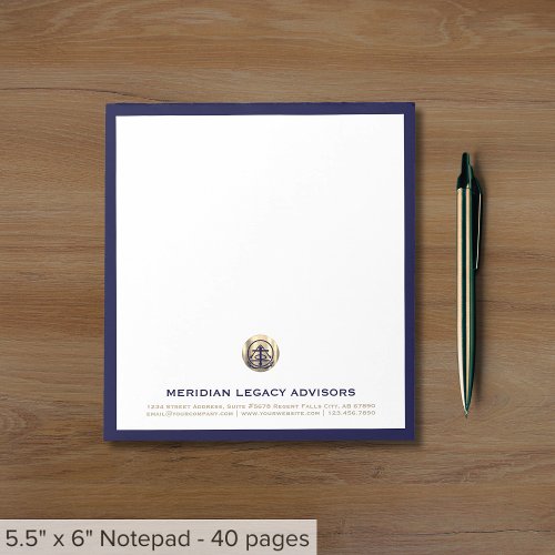 Elegant Navy and Gold Business Notepad
