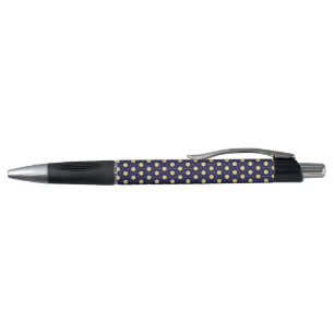 Elegant Navy and Gold Geometric Tile Pattern Pen