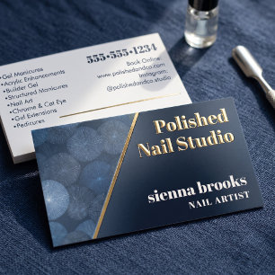 Elegant Navy and Gold Modern Foil Business Cards
