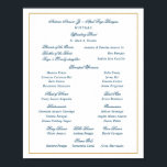Elegant Navy and Gold Wedding Entourage Poster<br><div class="desc">Custom Listing wedding entourage. 8x10. Customize to change fonts and colors.
Gold border color and thickness are editable.  Click "personalize" to add your own details and move elements.</div>