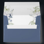Elegant Navy and White Floral Wedding Envelope<br><div class="desc">Elegant navy wedding envelope with design coordinating our "Elegant Bliss" collection invites. Delight your guest as they open the envelope to find exquisite watercolor greenery and blue and white floral design inside. Design with option to add or erase name(s) and address on top back flap. NOTES: 1)the default size A7...</div>