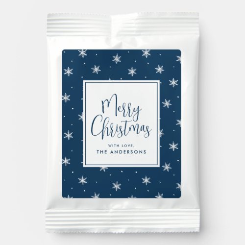 Elegant Navy and White Snowflakes Hot Chocolate Drink Mix
