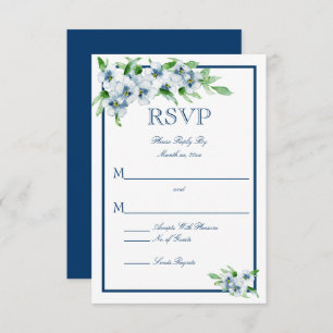Elegant Navy and White, Wedding RSVP