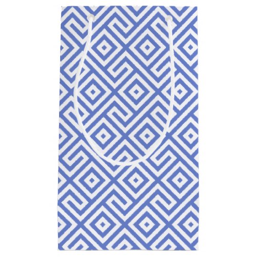 Elegant Navy Blue Abstract Geometric Pattern  Small Gift Bag