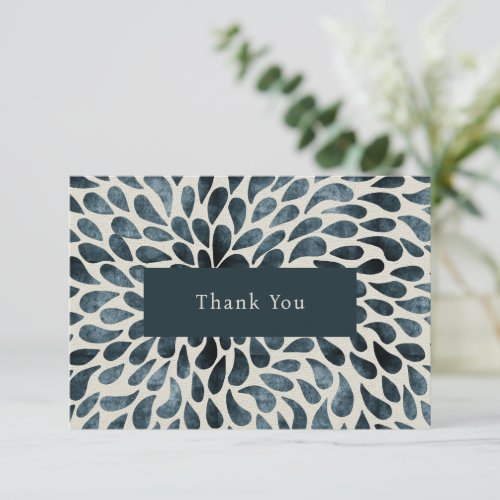 Elegant Navy Blue Abstract Modern Thank You Card