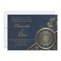 Elegant Navy Blue and Gold Personalized Wedding