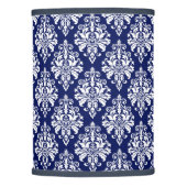 Elegant Navy Blue and White Damask Pattern Lamp Shade (Front)