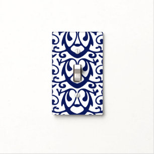Elegant Navy Blue and White Light Switch Cover