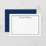 Elegant Navy Blue and White Personalized Note Card
