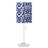 Elegant Navy Blue and White Table Lamp (Left)