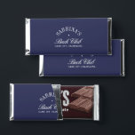 Elegant Navy Blue Bachelorette Personalized Hershey Bar Favors<br><div class="desc">Featuring timeless typography and a chic layout, these wrappers are perfect for adding a stylish, coordinated touch to your "Bach Club" weekend. Fully editable — customize the name, date, or text to match your event. Coordinates with the entire "Bach Club • Luxury Bachelorette Party" Collection. Explore the link on this...</div>