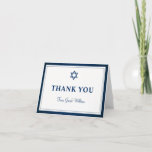 Elegant Navy Blue Bar Mitzvah Thank You Note<br><div class="desc">Elegant Navy Blue Bar Mitzvah Thank You Note Card</div>