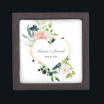 Elegant Navy Blue Blush Rose Floral Heart Wedding Gift Box<br><div class="desc">This custom floral gift box will be perfect for wrapping your gift to the newlyweds. This elegant design template features a faux gold heart accented by hand painted navy blue and blush pink watercolor roses with greenery. Personalize your names and wedding date in black script typography. Please check out our...</div>