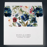 Elegant Navy Blue Burgundy Floral Rose Address Envelope<br><div class="desc">Elegant Modern Navy Blue Burgundy Red Marsala Maroon Floral Watercolor Rose Peony Botanical Foliage Return Address Envelope</div>