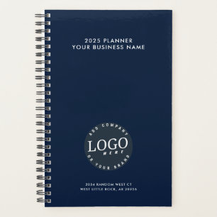 Elegant Navy Blue Business Logo 2025 Promotional Planner