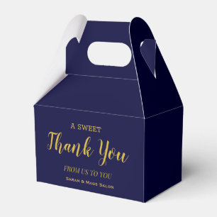 Elegant Navy Blue Business Salon Spa Thank You Favor Boxes