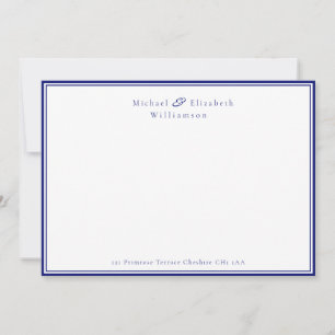 Elegant Navy Blue Couple's Correspondence Note
