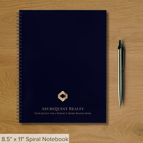 Elegant Navy Blue Custom Business Notebook