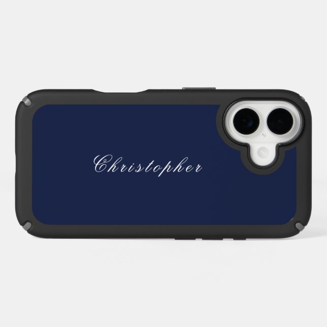 Elegant Navy Blue Custom Name  Speck iPhone Case (Horz)