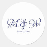 Navy Blue On White Basic Monogram R Sticker for Sale by rewstudio