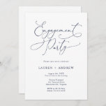 Elegant Navy Blue Engagement Party Invitation