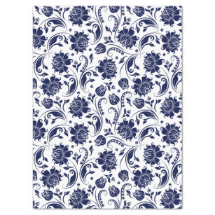 Nautical white anchor on a navy blue background tissue paper