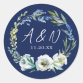 Navy Blue On White Basic Monogram R Sticker for Sale by rewstudio