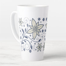 Elegant Navy Blue Floral Pattern | 