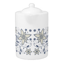 Elegant Navy Blue Floral Pattern |