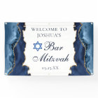Elegant Navy Blue Gold Agate Bar Mitzvah Party