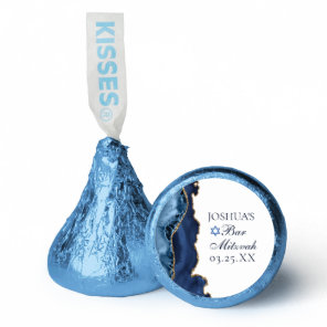Elegant Navy Blue Gold Agate Bar Mitzvah Party Hershey®'s Kisses®