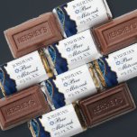 Elegant Navy Blue Gold Agate Bar Mitzvah Party Hershey's Miniatures<br><div class="desc">Elegant navy blue and gold agate decorates the side of these modern Bar Mitzvah party favor Hershey's Miniatures. Your son's name is written in beautiful formal script under the Star of David. Perfect dessert for a chic,  stylish Jewish family celebrating their boy being called to the Torah.</div>