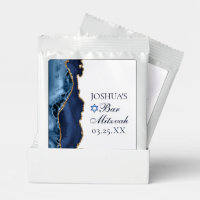 Elegant Navy Blue Gold Agate Bar Mitzvah Party
