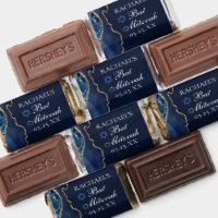 Elegant Navy Blue Gold Agate Bat Mitzvah Party