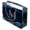 Elegant Navy Blue Gold Agate Geode Girly Monogram