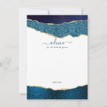 Elegant Navy Blue & Gold Agate Wedding Advice Card<br><div class="desc">Celebrate in style with these modern and trendy advice cards. The design features a watercolor navy blue and gold glitter agate background with matching handwritten script font wording. These cards will allow your guests to write a note of advice for you to keep and read over in years to come....</div>