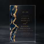 Elegant Navy Blue Gold Agate Wedding Monogram Acrylic Invitations<br><div class="desc">This Elegant Navy Blue Gold Agate Wedding Monogram Acrylic Invitation blends modern luxury with timeless sophistication. Featuring a deep navy blue agate design with shimmering gold accents, this stylish and contemporary invitation is perfect for couples seeking a chic and refined aesthetic. The custom monogram detail adds a personalized touch, making...</div>