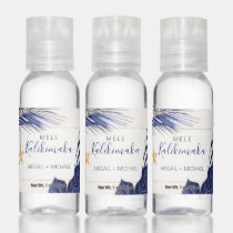 Elegant Navy Blue &amp; Gold Tropical Mele Kalikimaka Hand Sanitizer