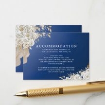 Elegant Navy Blue Gold White Rose Accommodation