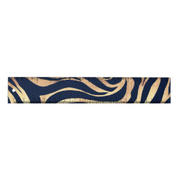 Elegant Navy Blue Gold Zebra Print Ruler