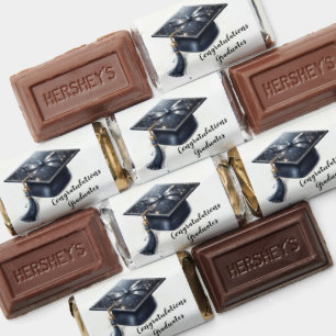 Elegant Navy Blue Graduation Cap Hershey's Miniatures