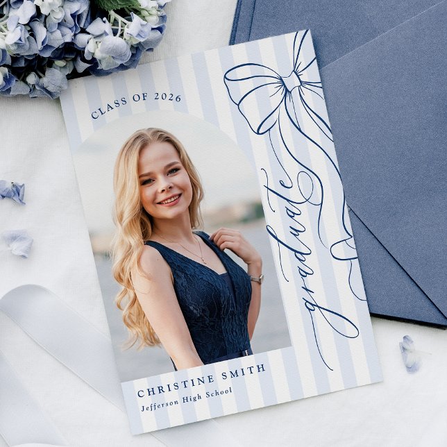 Elegant Navy Blue Graduation Invitation (Creator Uploaded)