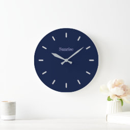 Elegant Navy Blue Large Clock | Zazzle