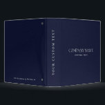Elegant Navy Blue Leather Look corporate  3 Ring Binder<br><div class="desc">Simple clean and elegant design of a  Navy Blue leather texture with fully customizable text in white classic font.
Masculine and elegant,  Available on many products. 
For help or custom request,  please contact me at citronelladesign@gmail.com</div>